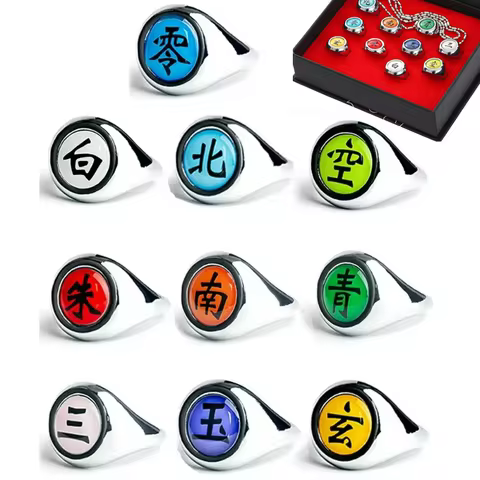Anime Cosplay Ring Set Akatsuki Itachi Ring For Women Men Metal Finger Jewelry Accessories Cool Best