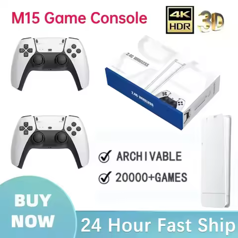 Wireless Gamepads M15 Game Stick Mini TV Handheld Game Console Video Game 128G 20000Plus Retro Game 