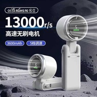 N607 Handheld Fan 5-speed Fan Handheld Foldable High Wind Desktop Long Hanging Neck Small Fan Long B