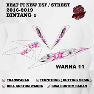 MESIN Beat fi New esp Beat street 2016-2019 1 star Striping Sticker - Transparent uv Decal Sticker B