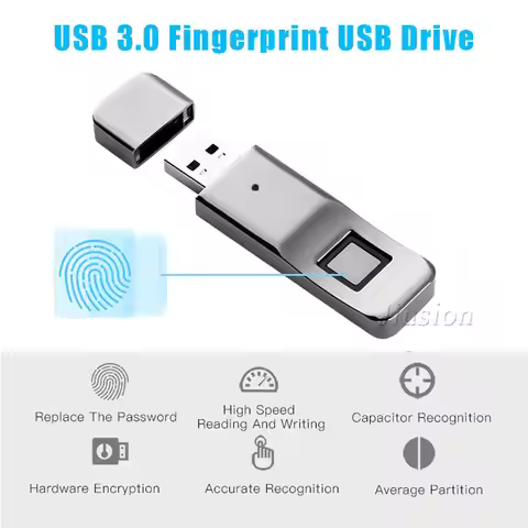 32GB Fingerprint U Disk Smart USB3.0 Flash Drive Memory Biometric Intelligent Encryption Security MP