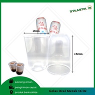 GELAS OVAL MERAK 16OZ GELAS MINUMAN PLASTIK OVAL MURAH 50PCS