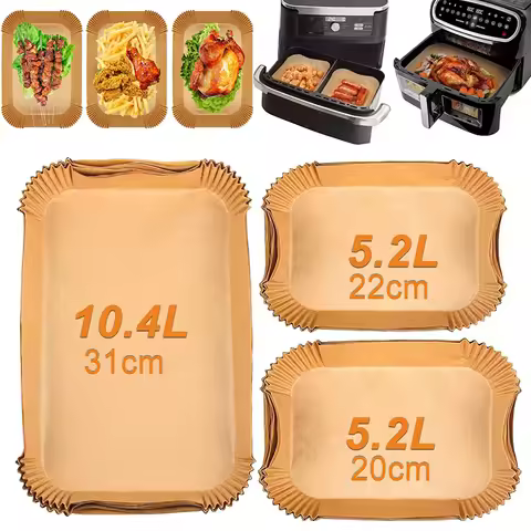 Large Rectangle Air Fryer Disposable Paper Liner 31 cm Nonstick Airfryer Parchment Special Baking Pa