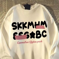Taiwan Taiwan Ready Stock 100% Cotton American Retro Large Size Long-Sleeved Korean Version Street W