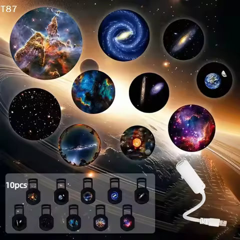 For Party Home Decoration USB Galaxy Projector Night Light 360° Rotate LED Starry Sky Ambient LampT 