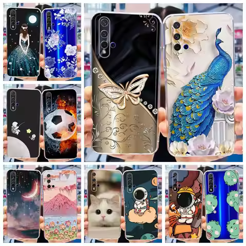 For Huawei Nova 5T Case YAL-L21 YAL-L61 Stylish Painted Cover Clear Silicone Phone Cases For Honor 2