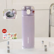 380ml Fashion Stainless Steel Vacuum Flask With Straw Portable Cute Thermos Mug Travel Thermal Water