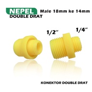 Soket Konektor 18mm Drat Luar Ke14mm Drat Luar / Konektor Dobel Drat - Nepel Reducer SPRAYER ELEKTRI