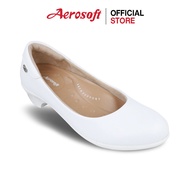 Aerosoft รองเท้าพยาบาล รองเท้าหนัง รุ่น CW3431  (Healthy D1)สีขาว / สีดำ