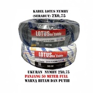 NYY NYMHY 2x0.75MM 2 X 0.75 MM Stranded Electrical Cable LOTUSKU 2x0.75 MM 50 Yard Y SNI Cable