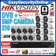 HIKVISION ColorVu 16-CHANNEL 5.0MP 16CH CCTV Super HD 5MP HIK 1920P DVR+Camera Package Full Time Col