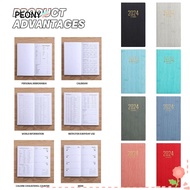 PEONIES Diary Weekly Planner, with Calendar Pocket 2024 Agenda Book, Portable A6 Notebooks Students