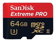 Sandisk Extreme Pro - Flash Memory Card - 64 GB - microSDXC UHS-II - Black, Red