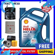 (With  Oil Filter) Shell Helix HX7 5W30 SN/CF Semi Synthetic Engine Oil (4L) 5W-30