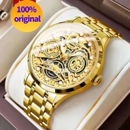 【Gift】【In stock】Swiss watch 100% original fashion luxury gold waterproof quartz stainless original Watch for men Fashion Hollo men's watch unisex watch analog Automatic watch gold watch mens watch original waterproof watch for men men's watch