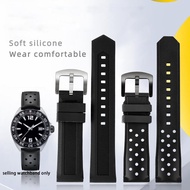 High Quality Silicone Rubber Breathable Watch Band For MIDO TISSOT TAG Heuer CARRERA WAZ2113 Watch Strap Men 20mm 22mm 24mm