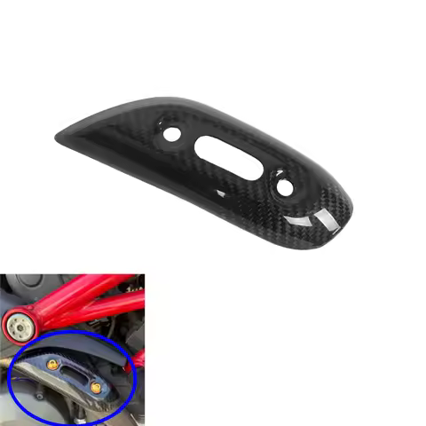 For Ducati Monster 696 796 1100 Exhaust Collector Protection Motorcycle Carbon Fiber Heat Shield Cov