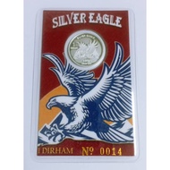 Silver Eagle 1 dirham, Perak 999 card certificate