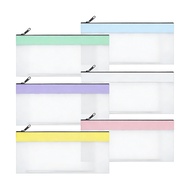 [sillyshuai]6 Pieces Money Bags with Zipper Cash Envelopes 7.8x3.9 Inch Multi-Purpose Money Pouch Cl