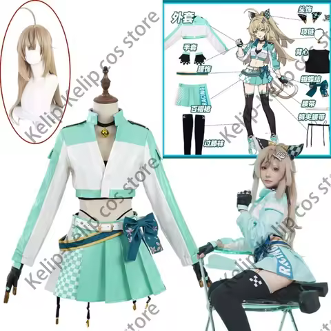 Customized Kirara Cosplay Genshin Impact Costume Race Queen Suit Kirara Racing Uniform Halloween Gir
