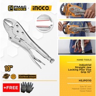 INGCO Industrial Straight Jaw Locking Plier Vise Grip 10"  HSJP0110 + FREEBIES FMAC TOOLS