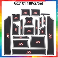 ‍ 18pcs/set Geely GC7 X1 Car Door Slot Mat Auto Interior Rubber Anti-Slip Gate Groove Pad Cup Holder