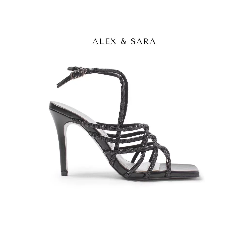 Giày cao gót dây đá nhuyễn đan lưới chiến binh thời trang| ALEX & SARA - LT02