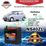 Münster Robust MF CMF NS40 | NS40ZL | 42B19L (36AH) Car Battery Bateri Kereta for Daihatsu Mira