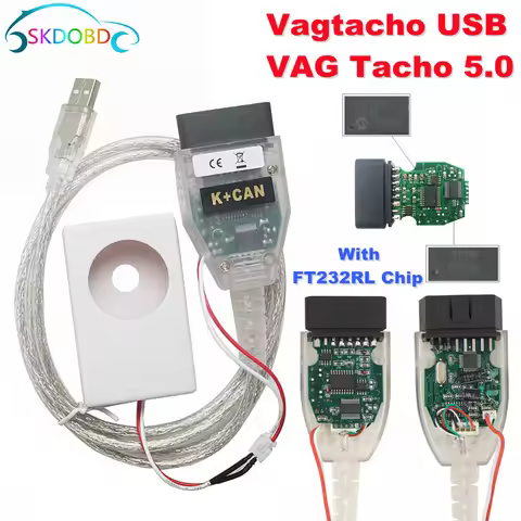 For NEC MCU 24C32 and 24C64 Vagtacho USB Version V5.0 VAG Tacho 5.0 OBD2 Car Diagnostic Tool With FT