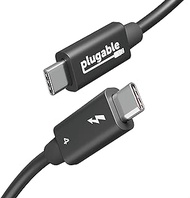Plugable Thunderbolt 4 Cable with 240W Charging, Thunderbolt Certified, 3.3 Feet (1M),1x 8K Display, 40 Gbps, Compatible with USB4, Thunderbolt 3, USB-C