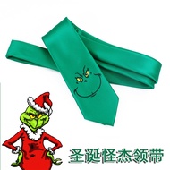 Grinch Grinch Grinch Merchandise Tie Anime Christmas Monster Green Hair Monster Flower Tie