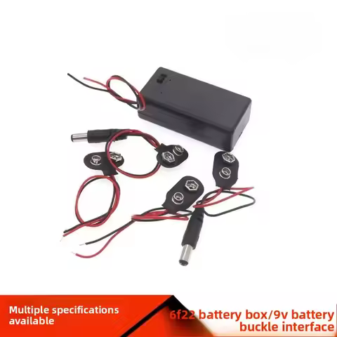 5Pcs 9V Battery Connector Interface Terminal 9V Rechargeable Battery With Leads DC Power Plug 6F22 S