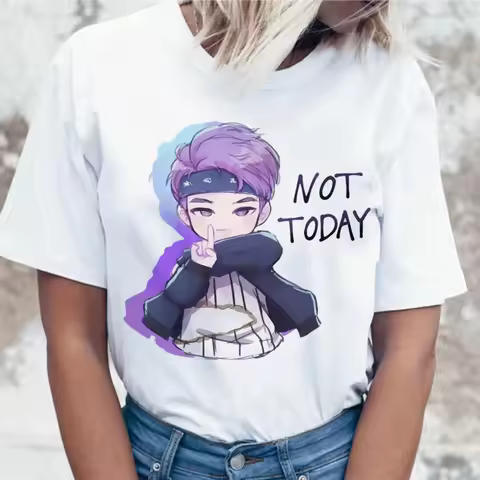 Kpop T Shirt JIN SUGA J HOPE Women T-shirt JIMIN V JUNGKOOK Top Tshirt for K Pop Korean Tees Funny G