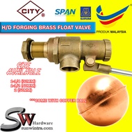 CITY Heavy Duty Float Valve 3 Size 32MM TO 50MM Available BS1212 Forging Brass Water Tank Lever Cont