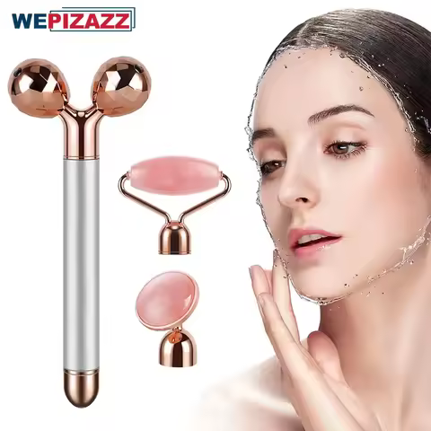 3 in 1 Face Massager Roller Massage Stick 3D Roller Face Massager Kit Gift Set for Face Skin Care To