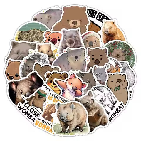 50Pcs Cartoon Bear Graffiti Stickers Cute Wombat Emojis Phone Case Children's Stickers