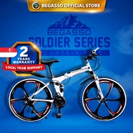 【🇸🇬 OFFICAL STORE】OFFICIAL Begasso 26in SHIMANO Foldable 6-blade Mountain Bike w Disc Brake 21 Speed Folding Bicycle