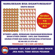 Stiker label makanan /stiker label produk /stiker label makanan ringan /stiker label camilan /stiker