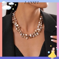 LA Beaded Necklace, Irregular Elegant Colorful Necklace, Fashion Double-layer Exaggerate Jewelry Acc