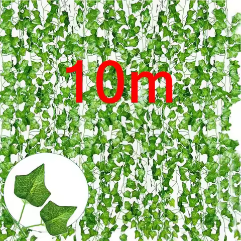 2/4/6/8/10M Artificial Leaves Vine Green Fake Leaf Ivy Vine String for Home Room Decor Garden Weddin