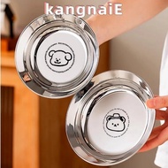 KANGNAI Mini Plates, 304 Stainless Steel Reusable Round Plates, Cute 14/16CM Shockproof Tableware Ch