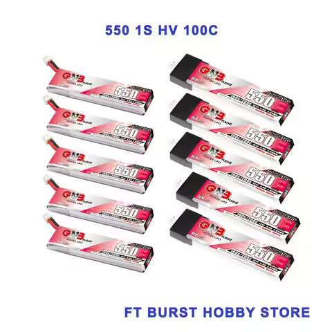 5PCS GAONENG GNB 550mAh 1S 3.8V HV 100C Light Weight Lipo Battery With PH2.0 Plug For Beta75X Tinyha