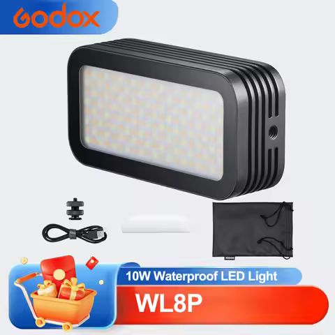 Godox WL8P 10W 2700K-8500K Waterproof LED Video Light 2900mAh 96 CRI 97 TLCI APP Control for Sony Ca