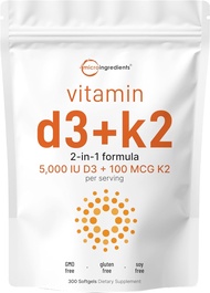 "Terlariss" Vitamin D3 5000IU + K2 MicroIngredients 300 Sofgell