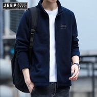 JEEP SPIRIT 1941 ESTD Fleece Hoodie for Boys in Autumn with Plush Versatile Solid Color Casual Sport