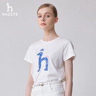Hazzys Women's Crew Neck Printed Short Sleeve 100% Cotton Soft T-shirt