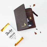 " Dark Chocolate " Pocket Book Short Wallet / Cow Leather 黑巧克力- 錢包-皮革