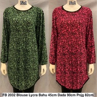 Fb2032 Long blouse Lycra / baju borong murah