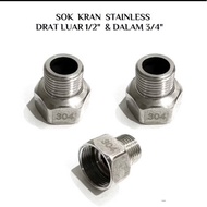 Outer thread faucet socket 1/2 inner thread 3/4 inch and 1/2 inch to 3/4 inch nipple connection Tee 