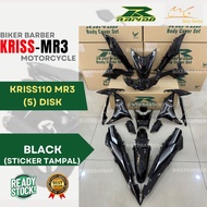 RAPIDO Modenas Kriss110 Mr3 Drum Disc (5) Black Body Cover (Sticker Tampal) Motorcycle Accessories